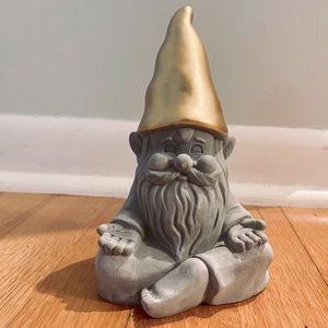 Adorable garden gnome in Buddah pose. Cute for inside or out.
